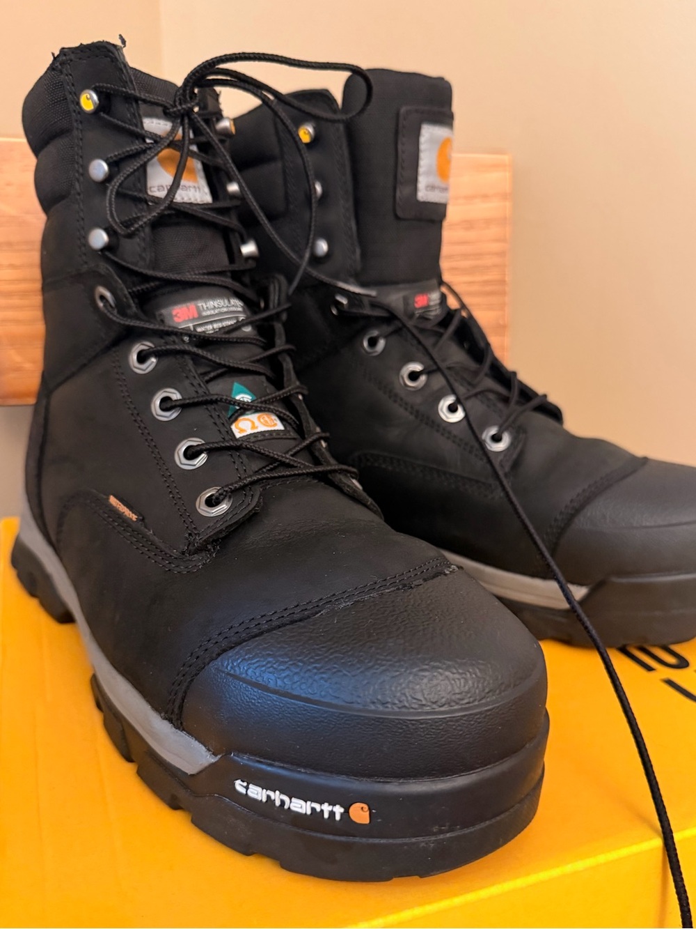 Carhartt Waterproof Insulated Composite-Toe Work Boots – Size 9 Wide